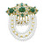 21K Yellow Gold Bahraini Pearl Green Dangle Hair Clip