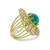 Side profile of 22K Yellow Gold Bahraini Green Zircon Ring