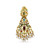 21K Yellow Gold Bahraini Ahtifali Pearl french clip chandelier earrings