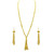 21K Yellow Gold Bahrain Dangling Disco Balls Rope Necklace Set