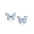 18k White Gold Mother of Pearl Butterfly Diamond Pushback stud Earrings