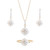 18K Yellow Gold White Shell Star Diamond Pendant Set