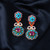 21K Yellow Gold Pakistani Ruby Semi-Precious Chandelier Screw Earrings