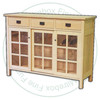 Maple Mission 3 Drawer 3 Sliding Glass Doors Sideboard