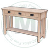 Oak Mission 3 Drawer Wide Hall Table