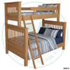 Oak Single Over Queen Slat Bunk Bed
