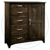 Maple Bancroft Gentleman's Chest 19''D x 47''W x 51''H With 5 Drawers And 1 Door