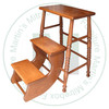 Oak Folding Step Stool With Turned Legs