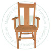 Maple Rustic Wide Slat Back Arm Chair Has Wood Seat