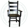 Oak Rustic Ladderback Arm Chair Has Wood Seat