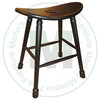 Wormy Maple 24'' Saddle Stool With Turned Legs