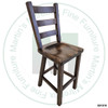 Wormy Maple Rustic Ladder Back No Swivel 24'' Barstool Has Wood Seat