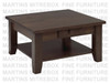 Maple Rough Cut Coffee Table With 2 Drawers And Shelf  35''D x 35''W x 19''H