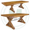 Wormy Maple Klondike Trestle Solid Top Table 42'' Deep x 120'' Wide x 30'' High With 2 - 16'' Leaves