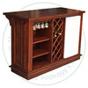 Wormy Maple Simplicity Bar 28''D x 60''W x 42''H With Wine Lattice Glass Rack Fridge Compartment And Foot Rail