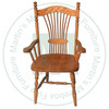 Oak Colonial Wheat Sheaf Arm Chair Has Wood Seat