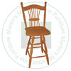 Wormy Maple Colonial Wheat Sheaf Swivel 24'' Bar Stool Has Wood Seat