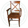 Oak X Back Arm Chair Has Wood Seat