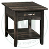 Wormy Maple Bancroft End Table 24''D x 21''W x 22''H With Drawer And Shelf