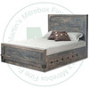 Wormy Maple Barrelworks King 4 Drawer Storage Bed with Low Footboard