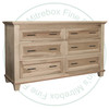 Pine Algonquin 6 Drawer Dresser