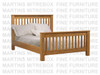 Maple Double Country Lane Slat Bed With 48" Headboard and a 30" Footboard