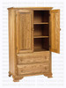 Wormy Maple Country Lane Armoire Plain Top 24''D x 42''W x 74''H