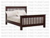 Maple Double Montana Slat Bed With 48" Headboard and a 30" Footboard