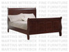 Oak Queen Montana Sleigh Bed With 48'' Headboard and a 33'' Footboard