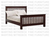 Oak Queen Montana Slat Bed With 48" Headboard and a 30" Footboard