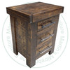 Oak Millwright 3 Drawer Nightstand. Nightstand Dimensions 17'' Deep x 22'' Wide x 28'' High. ( Texture : Mill sawn. Hardware : 218 Pulls. )
