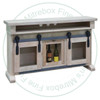Pine Rustic Hamilton Slim Line 2 Glass Door Wine Rack TV Entertainment Unit
