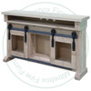 Wormy Maple Rustic Hamilton Slim Line 2 Glass Doors Open Center TV Entertainment Unit