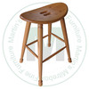 Oak 24'' Saddle Stool With Turned Legs