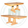 Oak Madrid Double Pedestal Table 42''D x 66''W x 30''H With 4 - 12'' Leaves Table Has 1'' Thick Top