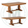 Oak Madrid Solid Top Double Pedestal Table 48''D x 96''W x 30''H With 2 - 16'' Leaves On End Table Has 1'' Thick Top