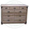 Wormy Maple Iron Corner Dresser 20''D x 66''W x 41''H With 9 Drawers