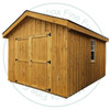 12' Wide x 14' Deep Garden Gable Stained Garden Shed. Standard Brown 3 Tab Shingles. 2- 30'' Doors With Lock 2- 24'' x 36'' Operating Windows With Screens. Shed Description From The Ground Up. Floor is Built From Treated 2 x 4's On 16'' Centers Topped With 5/8 Plywood. Shed Walls Are 76.5'' High Framed On 24'' Centers And Clad in 1'' Pine Board And Batten. Roof Rafters Are 2 x 6's on 24'' Center And Sheeted with 1/2 Plywood. Roof Shingled With ICO 15 Year Shingles. Inside Shed Height is 97'' High. The Stain is Sansin SDF formula - Autumn gold # 16. 
