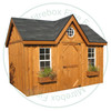 10' Deep x 16' Wide Victorian Stained Garden Shed. Standard Brown 3 Tab Shingles. 1- 34'' Door With Lock. 2- 18'' x 36'' Operating Windows With Screens. Shed Description From The Ground Up. Floor is Built From Treated 2 x 4's On 16'' Centers Topped With 5/8 Plywood. Shed Walls Are 76.5'' High Framed On 24'' Centers And Clad in 1'' Pine Board And Batten. Roof Rafters Are 2 x 6's on 24'' Center And Sheeted with 1/2 Plywood. Roof Shingled With ICO 15 Year Shingles. Inside Shed Height is 108'' High. The Stain is Sansin SDF formula - Autumn gold # 16. 
