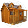 10' Deep x 14' Wide Cape Cod Stained Garden Shed. Standard Brown 3 Tab Shingles. 1- 34'' Door With Lock. 2- 18'' x 24'' Operating Windows With Screens. 2 dormers with fixed 4 pane windows. Shed Description From The Ground Up. Floor is Built From Treated 2 x 4's On 16'' Centers Topped With 5/8 Plywood. Shed Walls Are 80'' High Framed On 24'' Centers And Clad in 1'' Pine Board And Batten. Roof Rafters Are 2 x 6's on 24'' Center And Sheeted with 1/2 Plywood. Roof Shingled With ICO 15 Year Shingles. Inside Shed Height is 118.5'' High. The Stain is Sansin SDF formula - Autumn gold # 16. 
