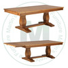 Maple Madrid Solid Top Double Pedestal Table 48''D x 72''W x 30''H With 2 - 16'' Leaves On End Table Has 1'' Thick Top