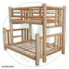 Northern Lakes Log Twin Over Double Bunk Bed
