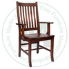 Oak Contour Mission Arm Chair With Wood Seat