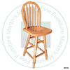 Oak 26'' Swivel Hoop Bar Stool With Wood Seat