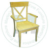 Wormy Maple X Back Arm Chair With Wood Seat
