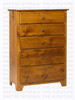 Oak Havelock Chest of Drawers 18''D x 34''W x 50''H With 5 Drawers