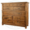 Wormy Maple Timber 11 Drawer Dresser