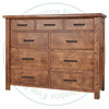 Pine Edgewood 9 Drawer Dresser
