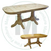 Wormy Maple Martin Collection Double Pedestal Table 42''D x 72''W x 30''H With 2 - 12'' Leaves Table Has 1'' Thick Top