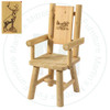 Hinterland Branded Elk Back Log Arm Chair.